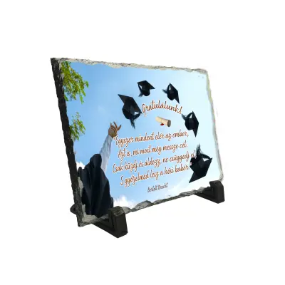 Gratulalunk, piatra ardezie personalizata, cu mesaj model, pa119